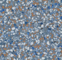 Кварцвиниловые полы Forbo Allura Material 63592DR7 blue terrazzo circle фото 1 | FLOORDEALER